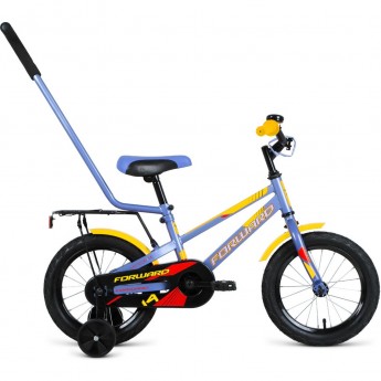 Велосипед FORWARD METEOR 14, 2020-2021, серый/желтый Велосипед FORWARD METEOR 14, 2020-2021, серый/желтый