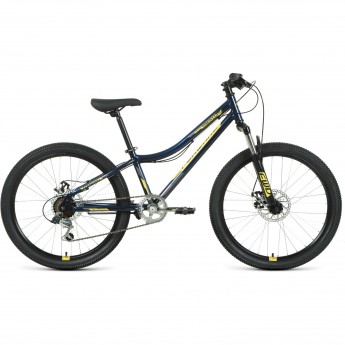 Велосипед FORWARD TITAN 24 2.2 disc (2021) темно-синий/золотой Велосипед FORWARD TITAN 24 2.2 disc (2021) темно-синий/золотой